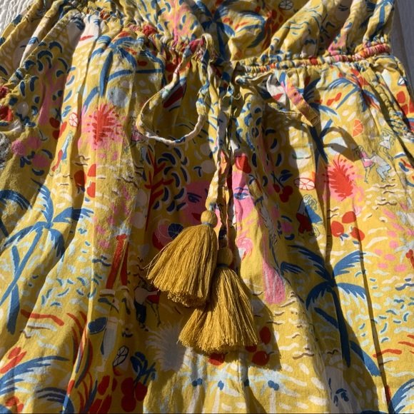 Roller Rabbit Moon Sun Print Yellow Jumpsuit - Picture 10 of 12